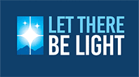 A blue banner with the words " let there be light ".